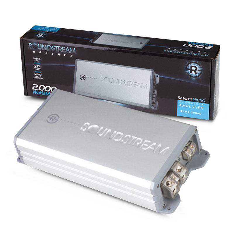 Soundstream RSM1.2000D 2000W Compact Class-D Subwoofer Amplifier