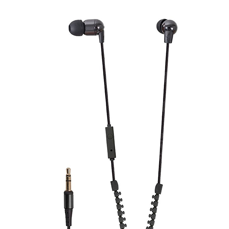 Vibe VHSPACEZIPB-V1 Zip Up In-Ear Headphone With 1-Button Remote - Black