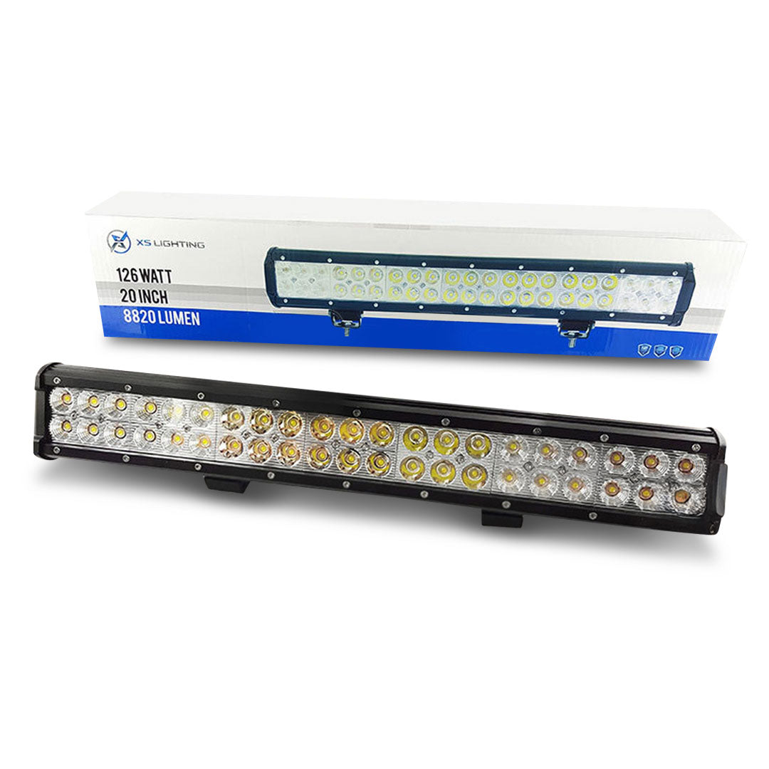 XS Lighting XS-DLB20 20" LED Light Bar Combo Beam with Narva 74402 12V 4WD Driving Light Wiring Harness Package