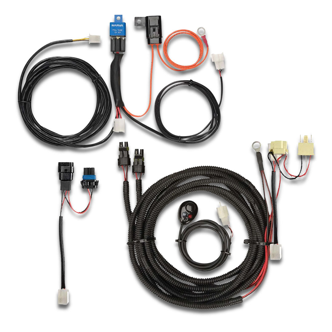 XS Lighting XS-DLB20 20" LED Light Bar Combo Beam with Narva 74402 12V 4WD Driving Light Wiring Harness Package