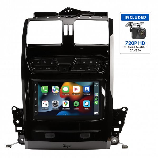 Aerpro 7" Multimedia Receiver with a piano black finish, including a 720P HD surface mount camera, designed for Ford Falcon BA-BF & Territory SX-SY vehicles.