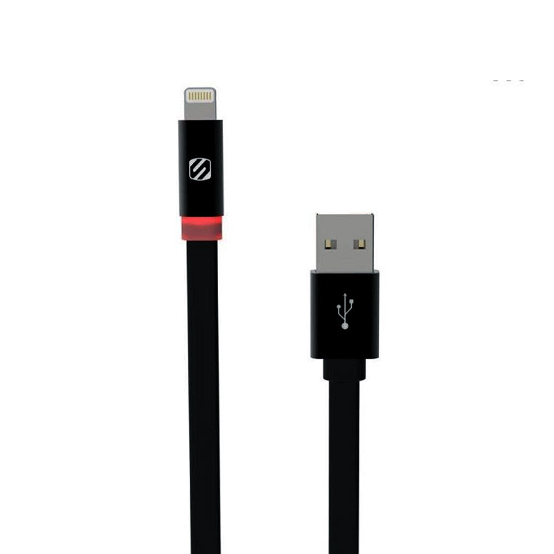 Scosche i3FLED FlatOut LED 0.9m Charge & Sync Cable with LED Indicator for Lightning Devices - Black