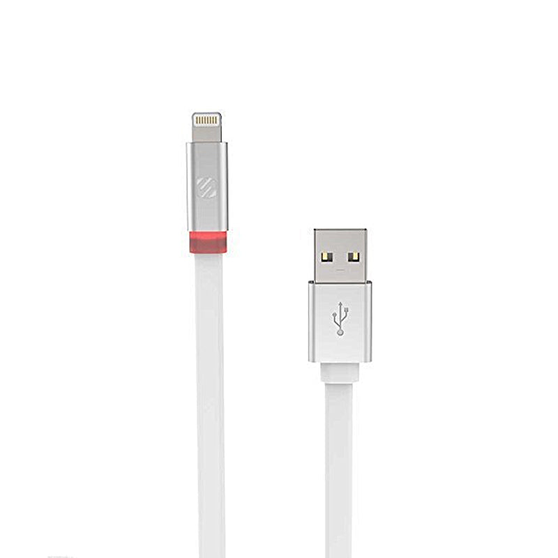 Scosche i3FLEDWT FlatOut LED 0.9m Charge & Sync Cable with LED Indicator for Lightning Devices - White