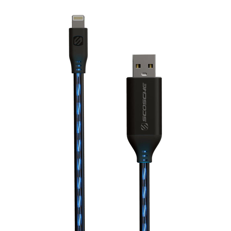 Scosche i3FLOA StrikeLine Flo - Charge & Sync Cable w/ Flowing Charge LED for Lightning USB Devices