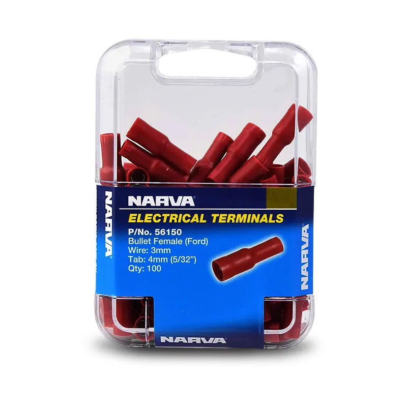 Narva 56150 4.0MM Female Bullet Terminal Red (100 Pack)