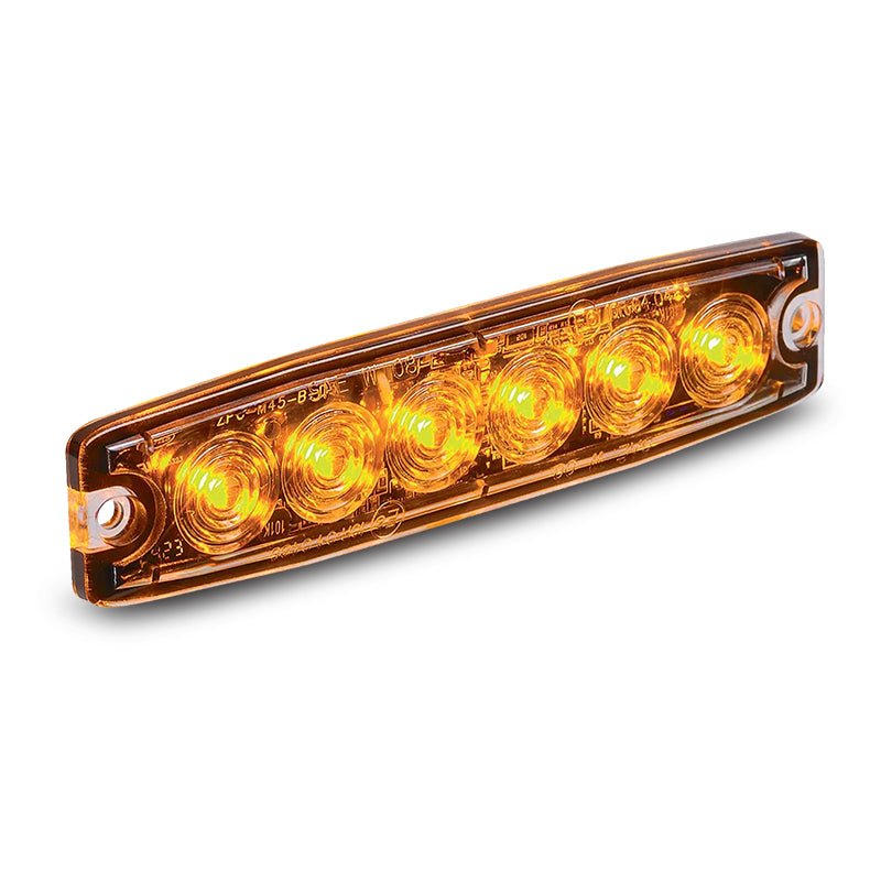 Narva 85214A High Powered Low Profile LED Warning Light (Amber) - 6 x 1 Watt LEDS