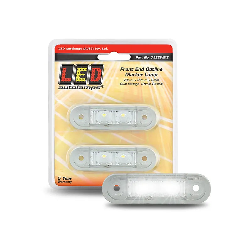 LED Autolamps 7922WM2 12/24V Front End Outline Marker Recessed Fitting Twin Blister