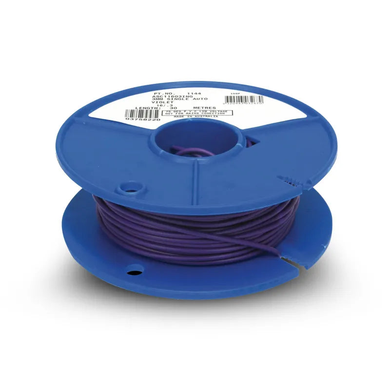 OEX ACX0710 3mm Single Core Automotive Cable, Violet - 30m Roll