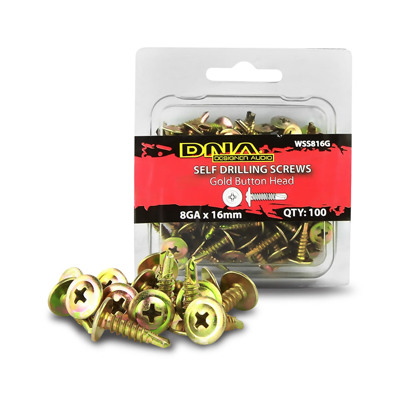 DNA WSS816G Gold 16mm Self Drilling Screw 8G - 100 Pack