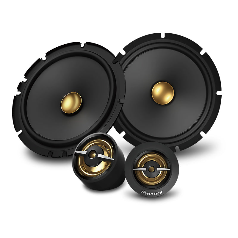 Pioneer TS-A1601C 6.5” A-Series 2-Way Component Speakers with 20mm Polyetherimide (PEI) Dome Tweeter