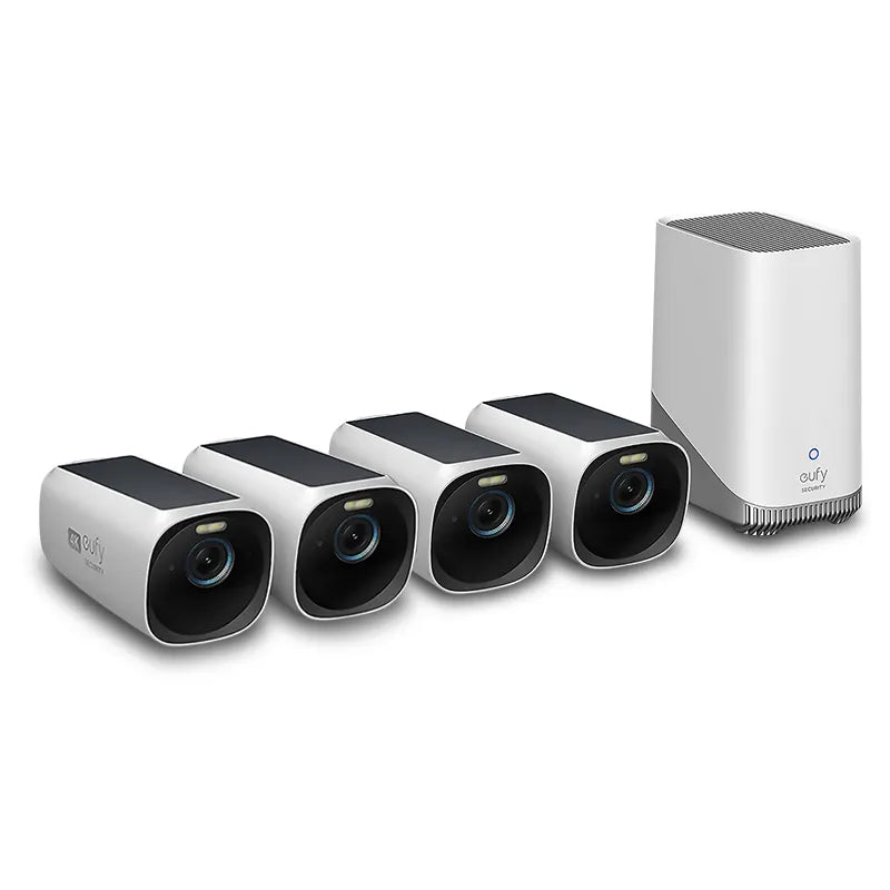 eufy T8873TW1 eufyCam 3 4K Wireless Security Camera 3 (S330) 4-Camera Kit with Homebase 3