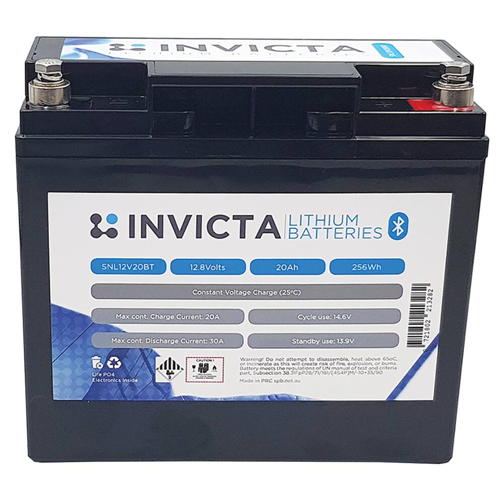 Invicta SNL12V20BT 12V 20Ah LiFePO4 Bluetooth Battery M6