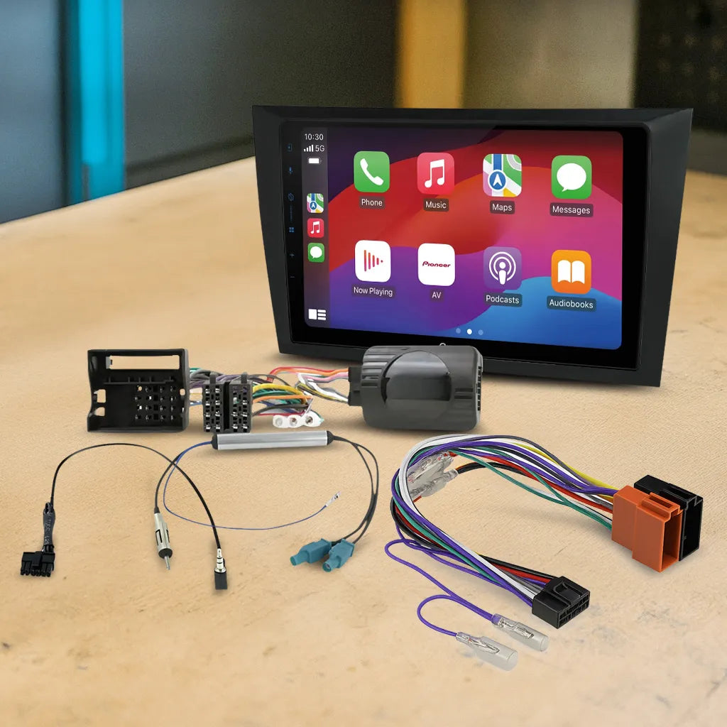 Pioneer DMH-AP6650BT 9" Apple CarPlay/Android Auto Wireless AV Receiver Bundle for Pioneer DMH-AP6650BT 9 with HR9VW001 Fascia & Aerpro APP8PIO9 APP8 Secondary ISO Harness Suit Pioneer AV Headunits (13-Pin Connector) Harness