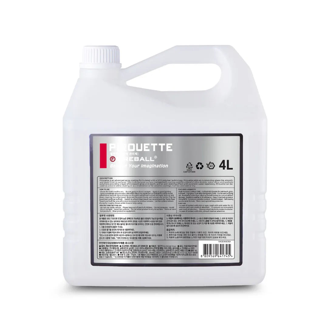 Fireball FB2-PIROT-4000 Pirouette 4L – SiO₂ Ceramic Spray Coating for Paint, Glass & Wheels