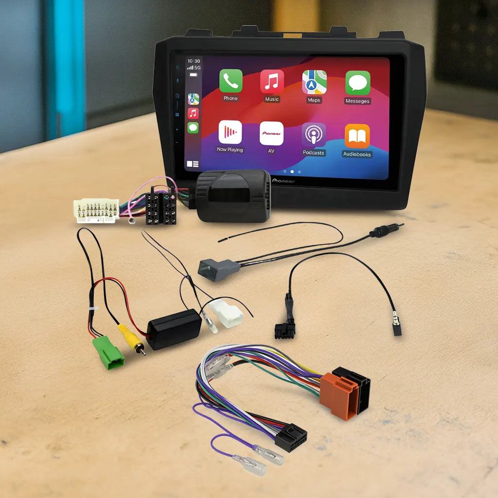 Pioneer DMH-AP6650BT 9" Apple CarPlay/Android Auto Wireless AV Receiver Bundle for Pioneer DMH-AP6650BT 9 with HR9-SZ002 Fascia & Aerpro APP8PIO9 APP8 Secondary ISO Harness Suit Pioneer AV Headunits (13-Pin Connector) Harness