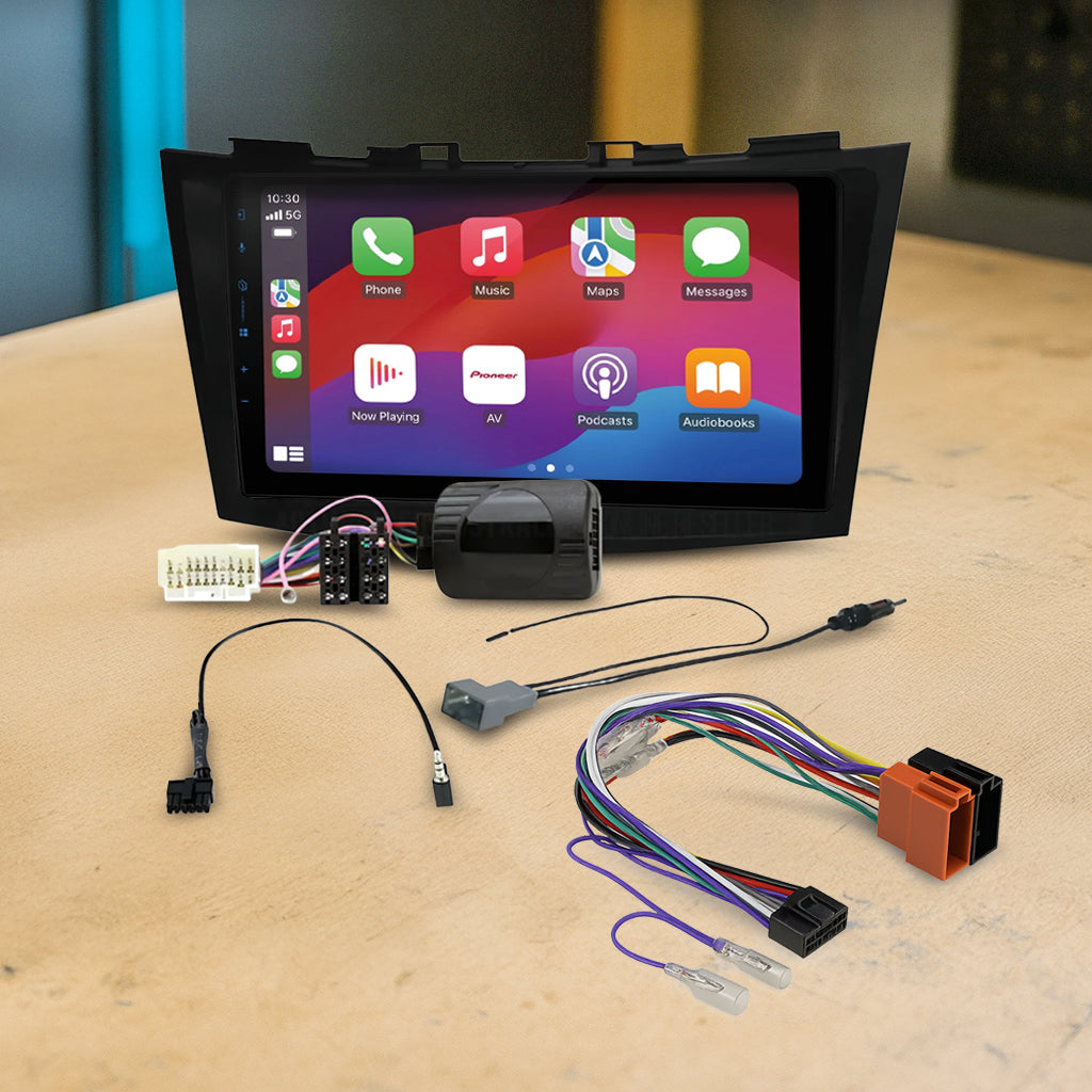 Pioneer DMH-AP6650BT 9" Apple CarPlay/Android Auto Wireless AV Receiver Bundle for Pioneer DMH-AP6650BT 9 with HR9-SZ001 Fascia & Aerpro APP8PIO9 APP8 Secondary ISO Harness Suit Pioneer AV Headunits (13-Pin Connector) Harness