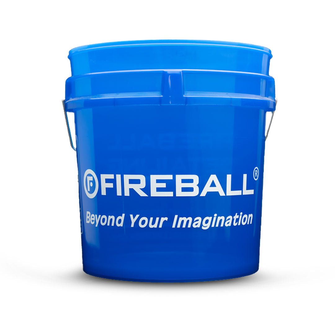 Fireball clear blue car wash bucket 18L with ergonomic handle and dilution chart