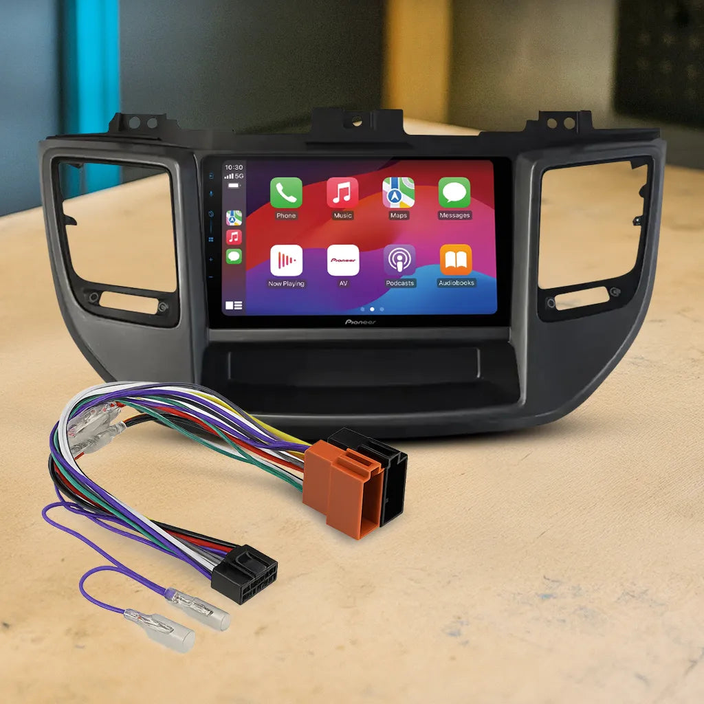 Pioneer DMH-AP6650BT 9" Apple CarPlay/Android Auto Wireless AV Receiver Bundle for Pioneer DMH-AP6650BT 9 with HR9-HY002 Fascia & Aerpro APP8PIO9 APP8 Secondary ISO Harness Suit Pioneer AV Headunits (13-Pin Connector) Harness