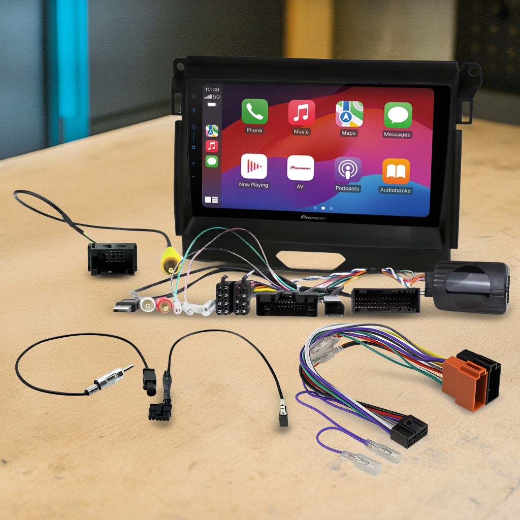 Pioneer DMH-AP6650BT 9" Apple CarPlay/Android Auto Wireless AV Receiver Bundle for Pioneer DMH-AP6650BT 9 with HR9-FD002 Fascia & Aerpro APP8PIO9 APP8 Secondary ISO Harness Suit Pioneer AV Headunits (13-Pin Connector) Harness