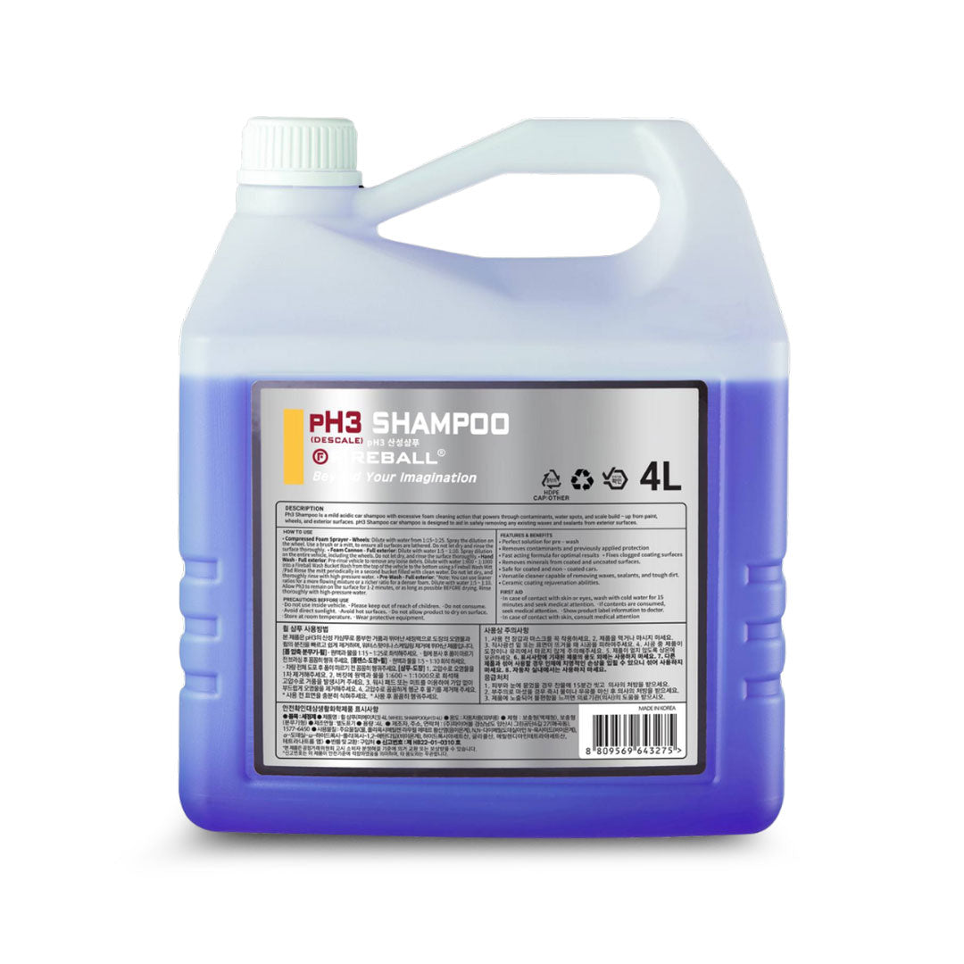 Fireball FB2-PH3SH-4000 PH3 Shampoo 4 LTR – acidic car shampoo for decontamination and ceramic coating maintenance