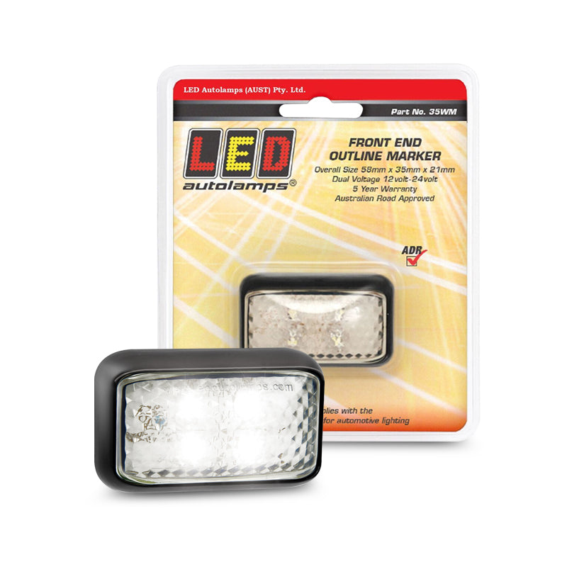 LED Autolamps 35WM 10/30V Front Outline Position Marker 4 White LEDs 40cm Wire