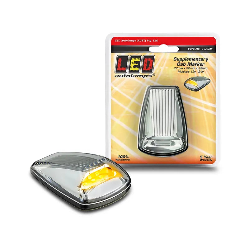 LED Autolamps 77ACM 12/24V Cat6 Side Direction Indicator Clear Lens Blister Pack