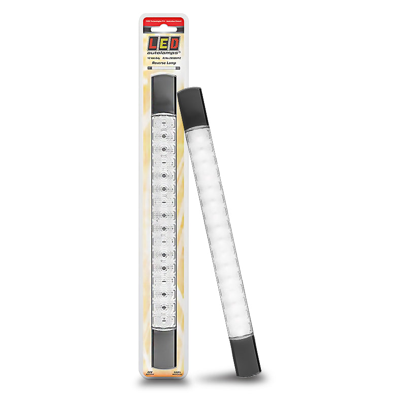 LED Autolamps 285BW12 12V Slimline/Low Profile Reverse Lamp with Black End Caps