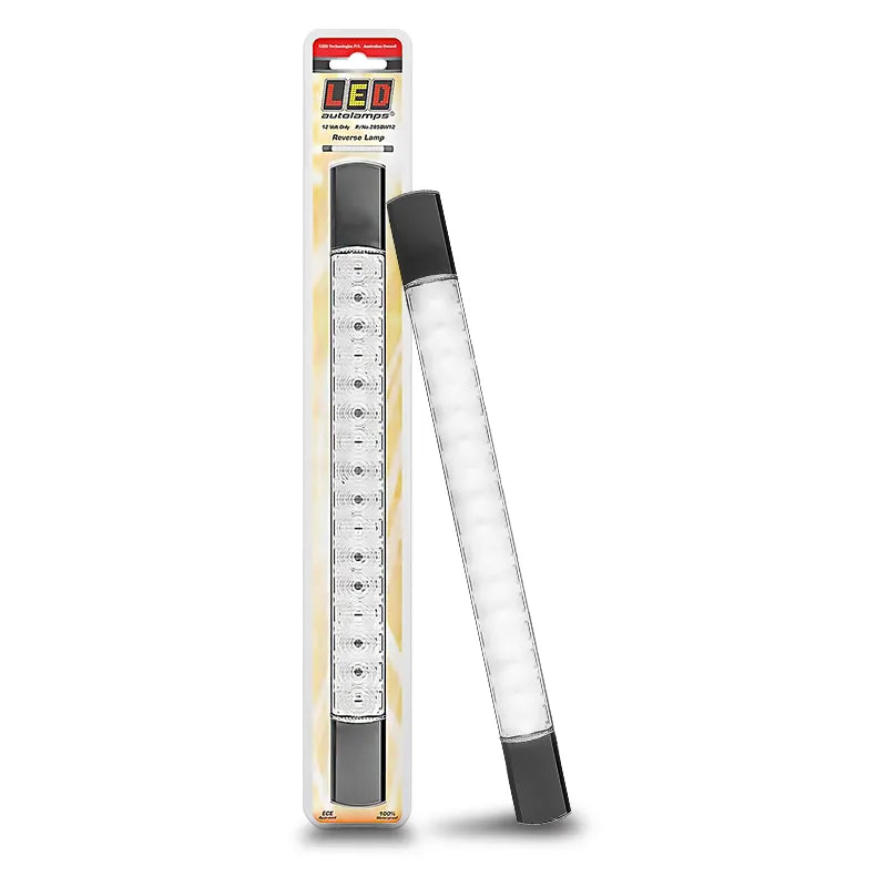 LED Autolamps 285BW12 12V Slimline/Low Profile Reverse Lamp with Black End Caps