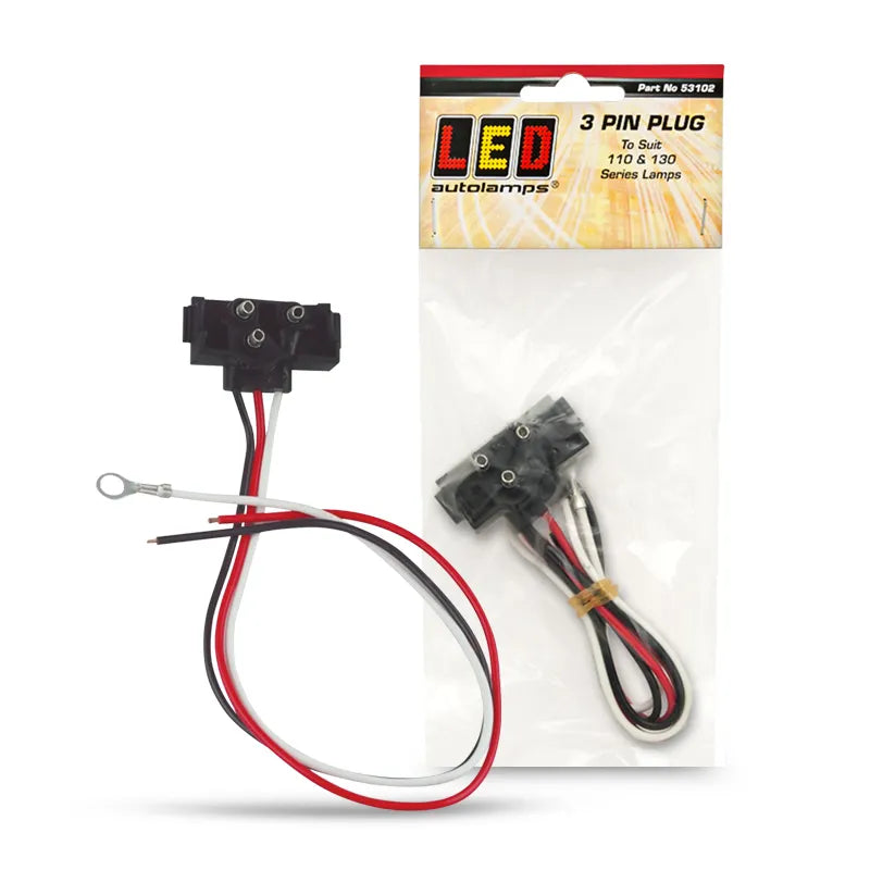 LED Autolamps 53102H 3 Pin Plug To Suit LED Lamps Single Pack