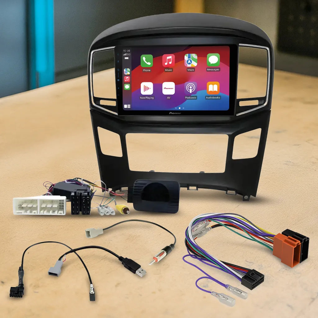 Pioneer DMH-AP6650BT 9" Apple CarPlay/Android Auto Wireless AV Receiver Bundle for Pioneer DMH-AP6650BT 9 with HR9-HY001 Fascia & Aerpro APP8PIO9 APP8 Secondary ISO Harness Suit Pioneer AV Headunits (13-Pin Connector) Harness