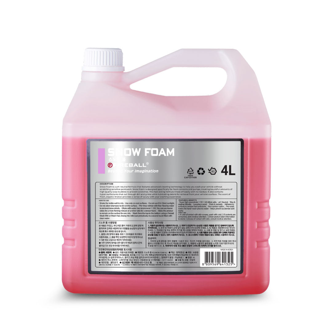 Fireball Snow Foam 4L bottle - pH neutral car wash pre-wash foam for foam cannons
