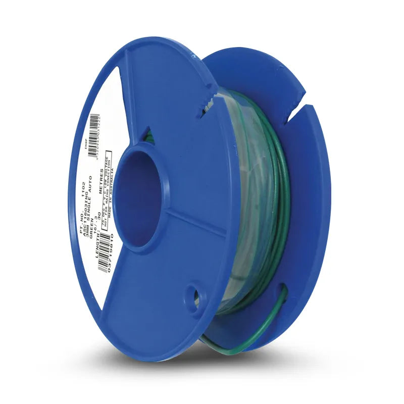 OEX ACX0701 3mm Single Core Automotive Cable, Green - 30m Roll