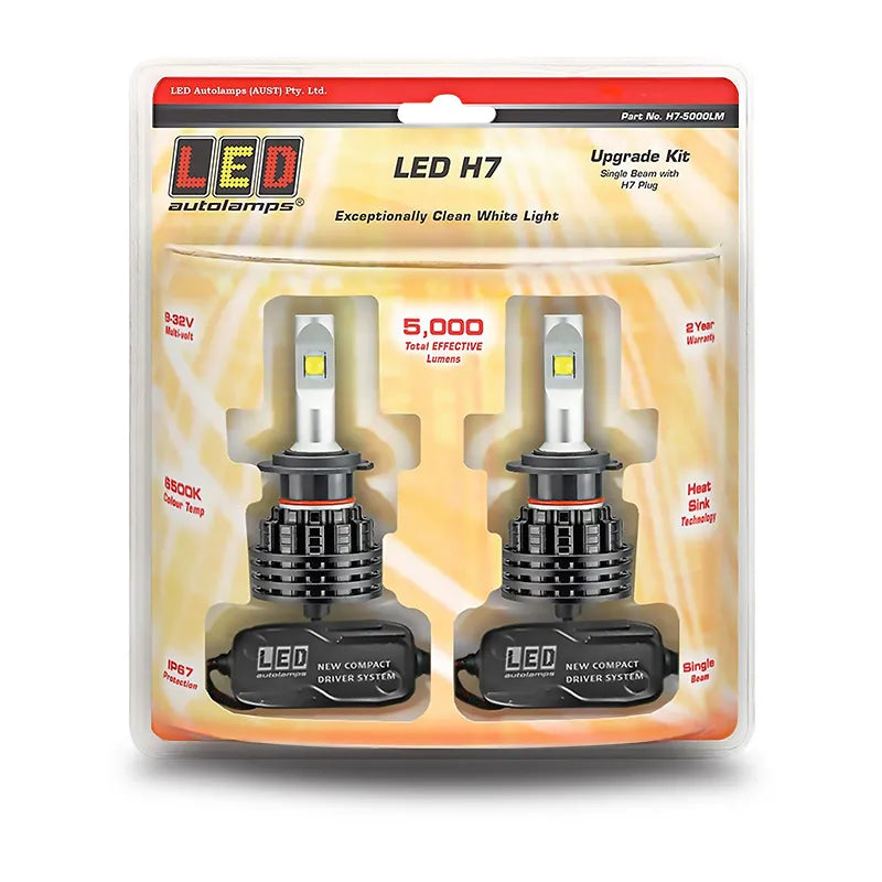 LED Autolamps H7-5000LM 9/32V H7 LED Headlight Kit Single Beam