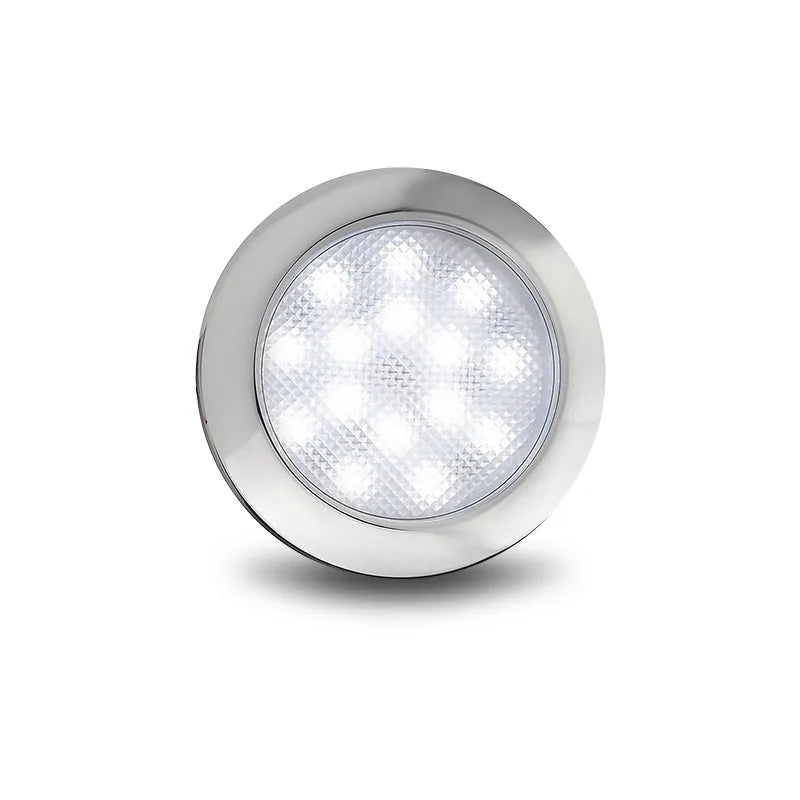 LED Autolamps 7515C 12V LED Interior Lamp Cool White W/ Chrome Bezel Blister Pack