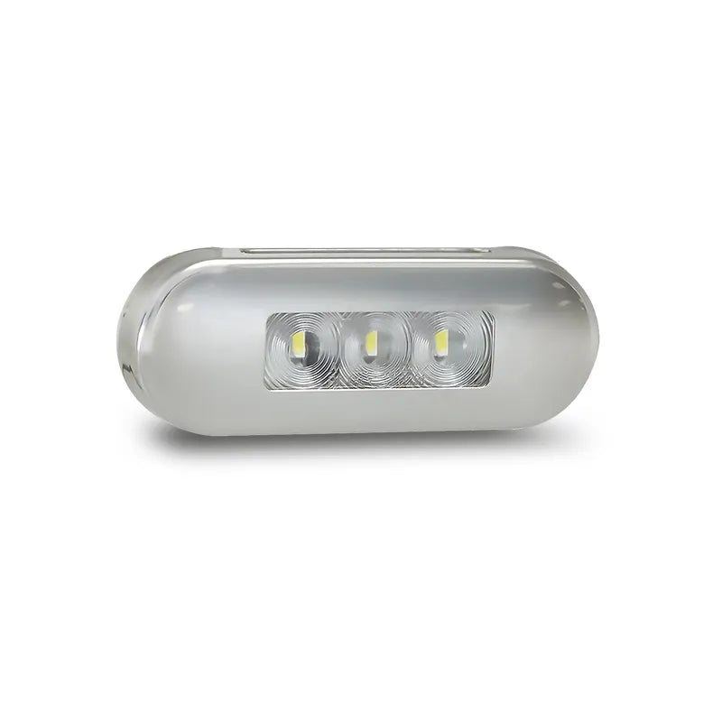LED Autolamps 86AMB 12/24V Amber Marker Clear Lens Coloured LEDs Stainless Steel Bezel