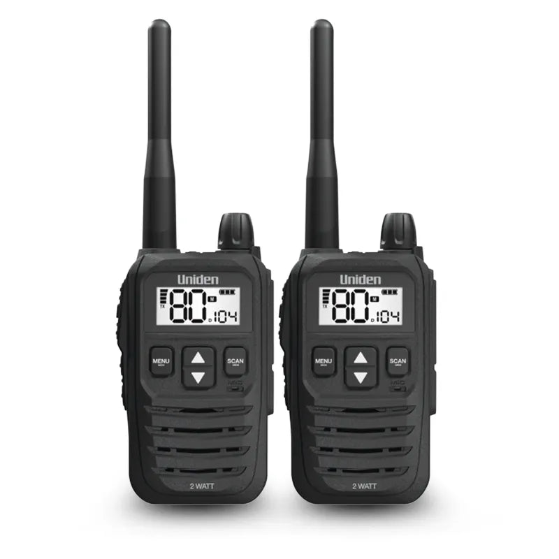 Uniden UH825-2TP 2 Watt UHF Handheld 2-Way Radio Tradies Pack