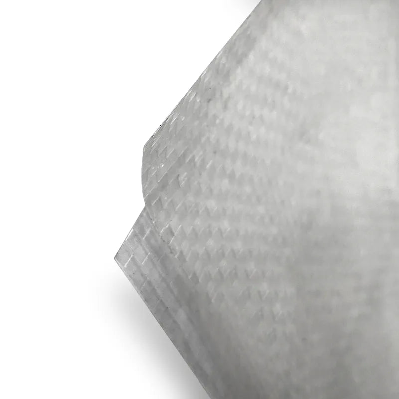 Corner of clear templating film folded over