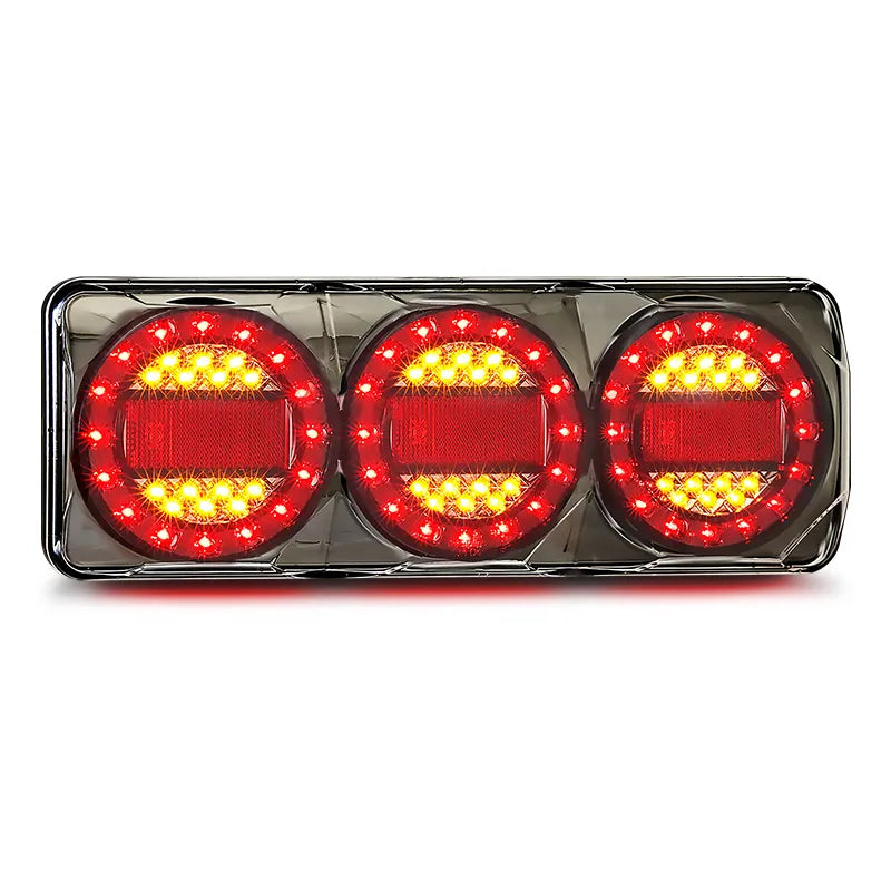 LED Autolamps MAXILAMPC3XR 12/24v Stop/Tail/Indicator/Reflector LED Black Chrome Housing Blister Pack
