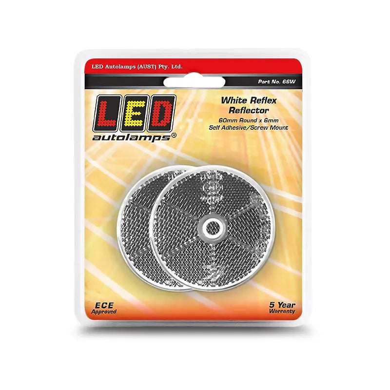 LED Autolamps 66W Twin Blister White Round Reflector Ece