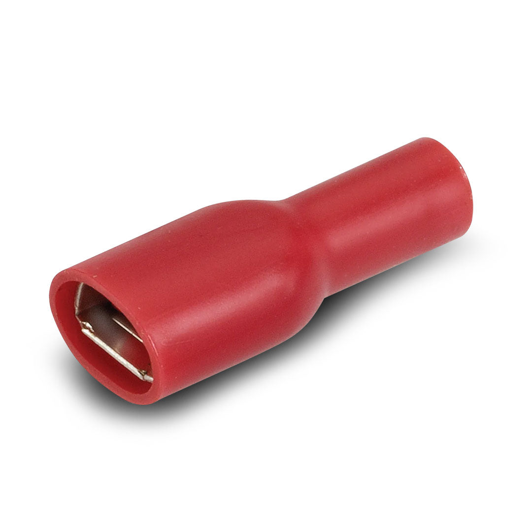 Narva 56142 Red | Female Crimp Terminal 6.3 x 0.8mm Blade Connector | Vinyl Insulated | 100 Pack