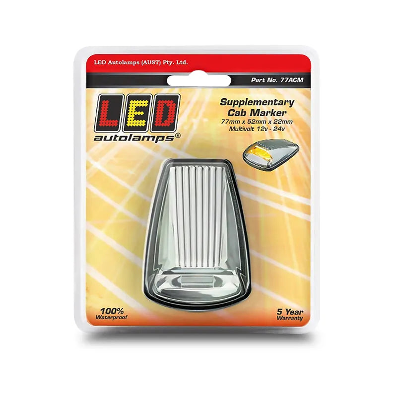 LED Autolamps 77ACM 12/24V Cat6 Side Direction Indicator Clear Lens Blister Pack