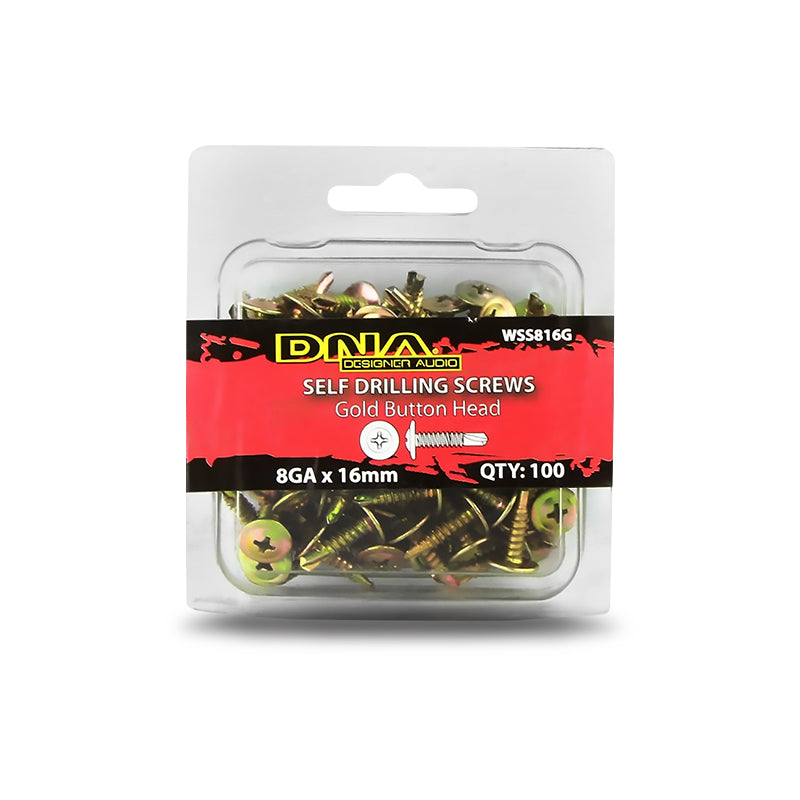 DNA WSS816G Gold 16mm Self Drilling Screw 8G - 100 Pack