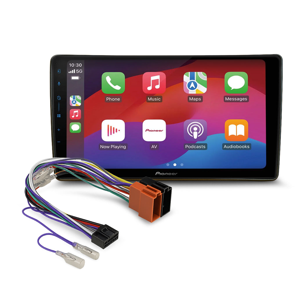 Pioneer DMH-AP6650BT 9" Apple CarPlay/Android Auto Wireless AV Receiver Bundle for Pioneer DMH-AP6650BT 9 with SF9001 Fascia & Aerpro APP8PIO9 APP8 Secondary ISO Harness Suit Pioneer AV Headunits (13-Pin Connector) Harness
