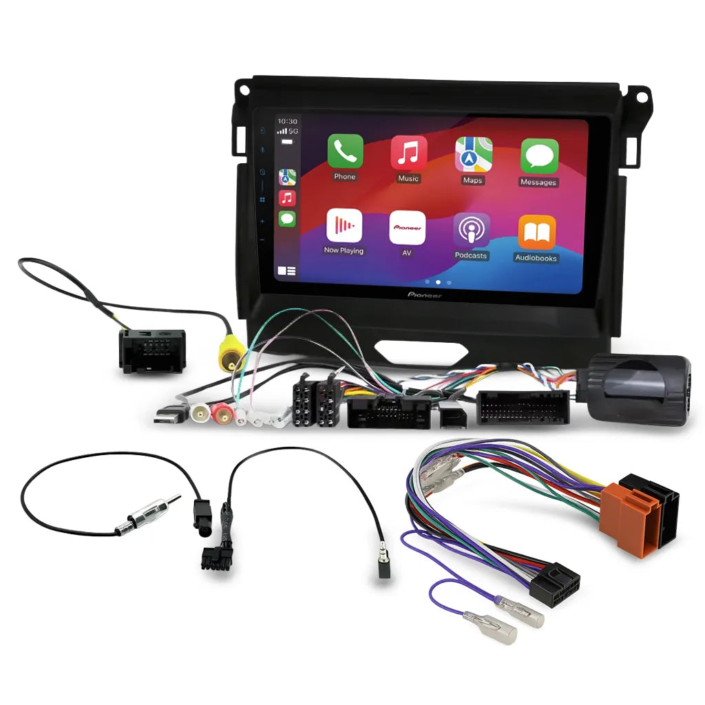 Pioneer DMH-AP6650BT 9" Apple CarPlay/Android Auto Wireless AV Receiver Bundle for Pioneer DMH-AP6650BT 9 with HR9-FD002 Fascia & Aerpro APP8PIO9 APP8 Secondary ISO Harness Suit Pioneer AV Headunits (13-Pin Connector) Harness