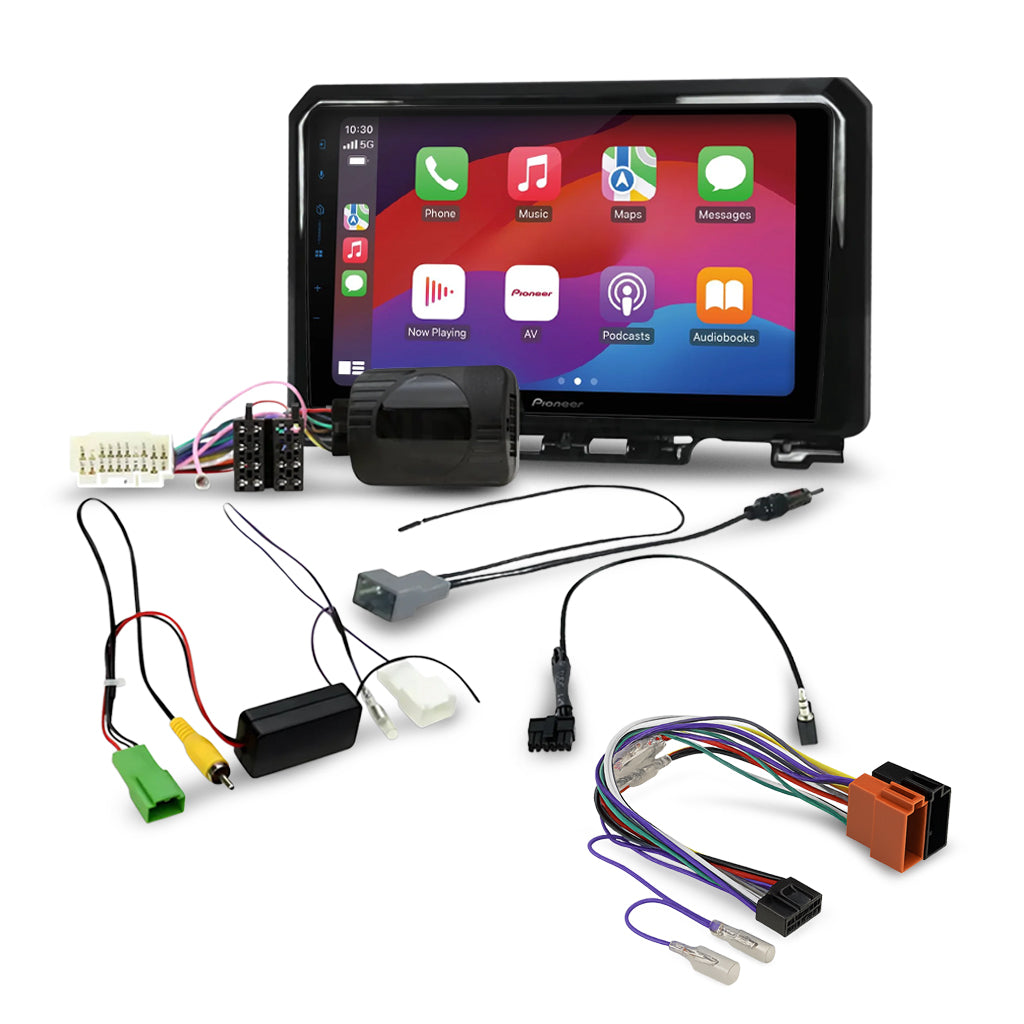 Pioneer DMH-AP6650BT 9" Apple CarPlay/Android Auto Wireless AV Receiver Bundle for Pioneer DMH-AP6650BT 9 with HR9-SZ004 Fascia & Aerpro APP8PIO9 APP8 Secondary ISO Harness Suit Pioneer AV Headunits (13-Pin Connector) Harness