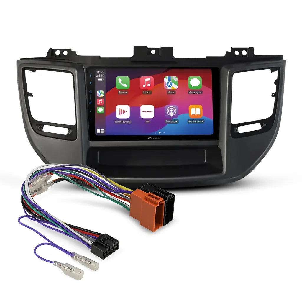 Pioneer DMH-AP6650BT 9" Apple CarPlay/Android Auto Wireless AV Receiver Bundle for Pioneer DMH-AP6650BT 9 with HR9-HY002 Fascia & Aerpro APP8PIO9 APP8 Secondary ISO Harness Suit Pioneer AV Headunits (13-Pin Connector) Harness
