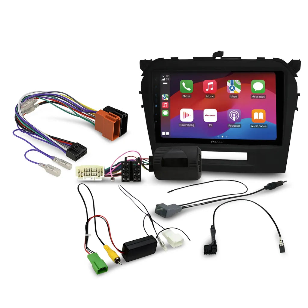 Pioneer DMH-AP6650BT 9" Apple CarPlay/Android Auto Wireless AV Receiver Bundle for Pioneer DMH-AP6650BT 9 with HR9-SZ003 Fascia & Aerpro APP8PIO9 APP8 Secondary ISO Harness Suit Pioneer AV Headunits (13-Pin Connector) Harness