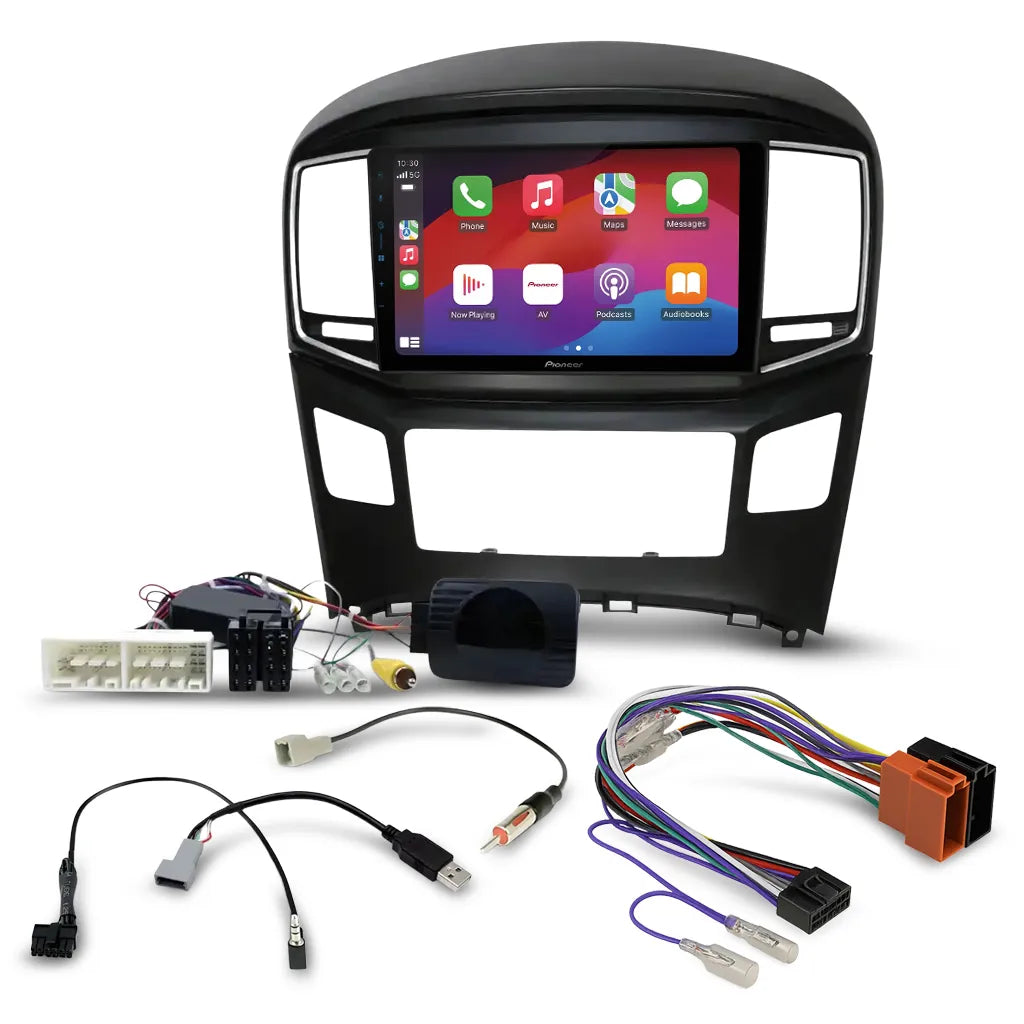 Pioneer DMH-AP6650BT 9" Apple CarPlay/Android Auto Wireless AV Receiver Bundle for Pioneer DMH-AP6650BT 9 with HR9-HY001 Fascia & Aerpro APP8PIO9 APP8 Secondary ISO Harness Suit Pioneer AV Headunits (13-Pin Connector) Harness