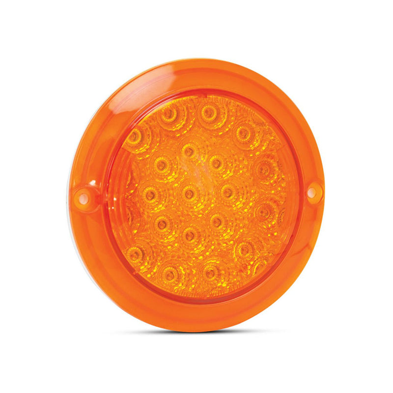 LED Autolamps 102A 12V Round Indicator Lamp With Amber Lens Recessed Mount 130mm Diameter