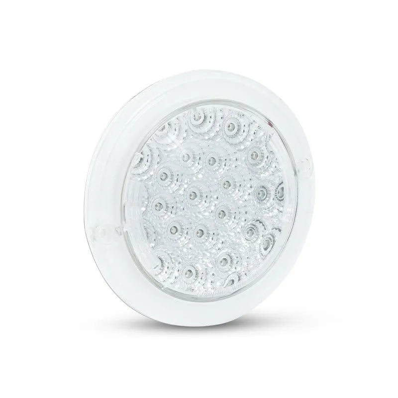 LED Autolamps 102ACM 12/24V Round Indicator Lamp With Clear Lens 130mm Diameter Recessed Mount